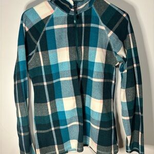 Eddie Bauer Blue and White Fleece Top